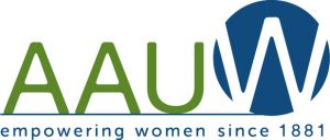 American Association of University Women logo, with subtitle reading  "empowering women since 1881"